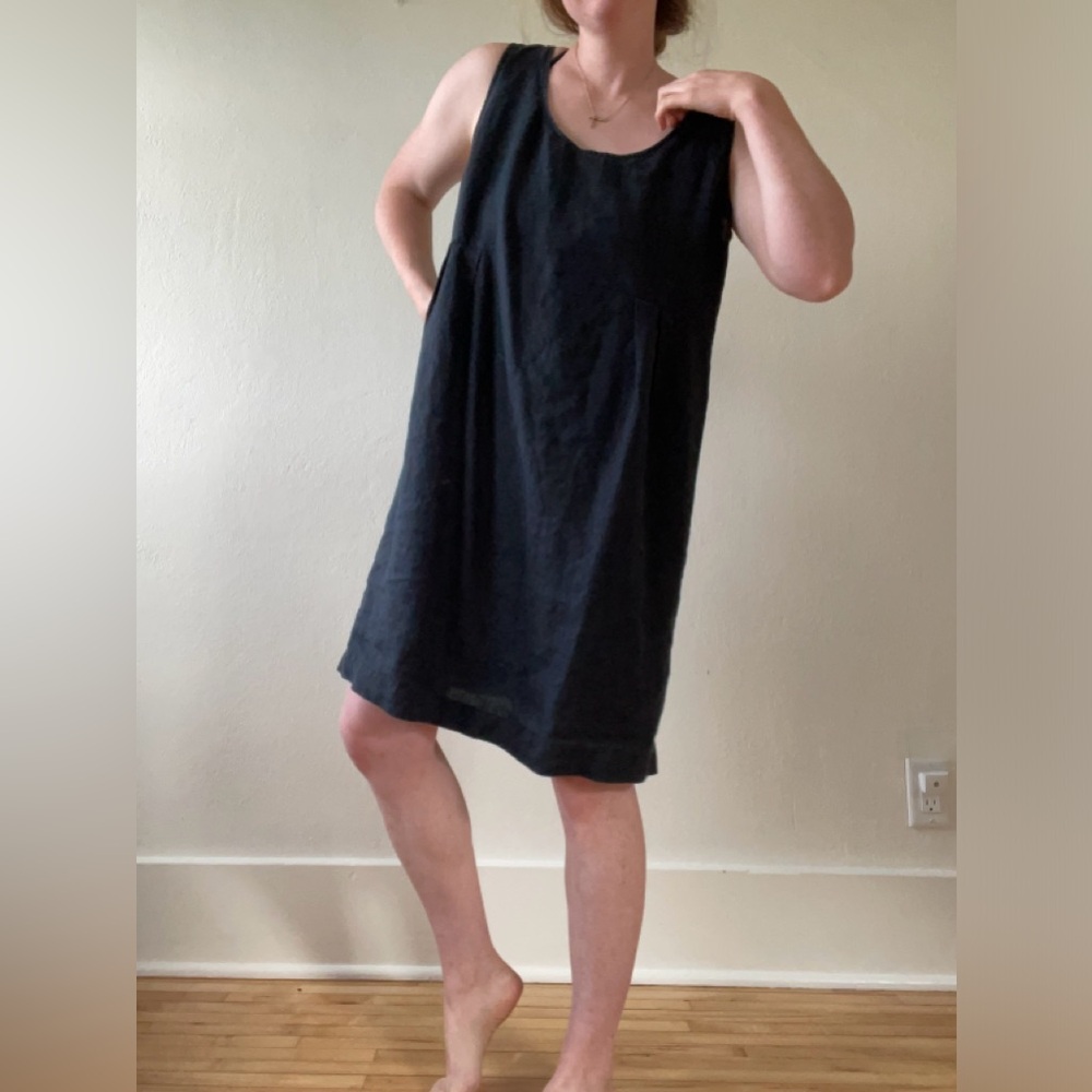 J JILL Black 100% linen Dress Size M